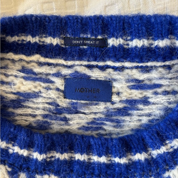 MOTHER Striped Blue and White Sweater - Picture 3 of 5